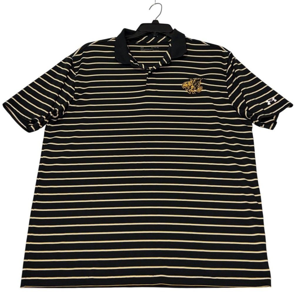 Under Armour HeatGear Iowa Hawkeyes Polo Shirt Mens XL Black Gold